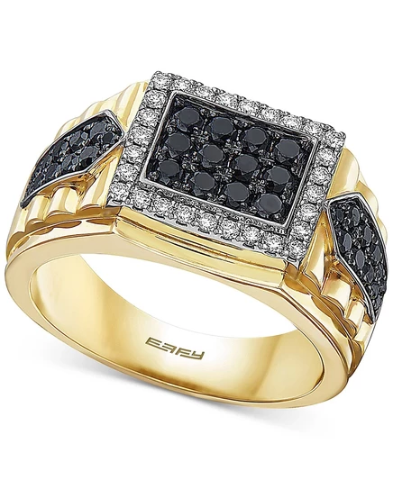 Мужское кольцо effy diamond cluster 1 карат, 14k золото/белое золото