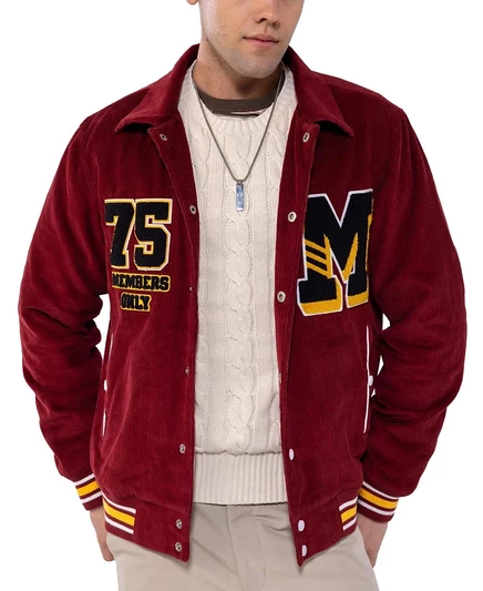 Мужская вельветовая куртка Members Only varsity, красная