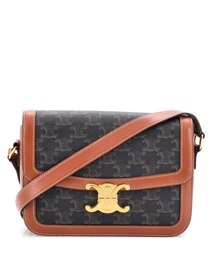Женская сумка Pre-Owned Celine Triomphe средняя, коричневая