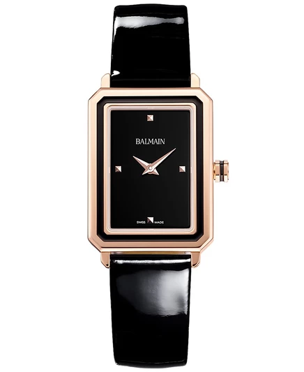 Женские часы Balmain Eirini 25×33 мм кожа, черные