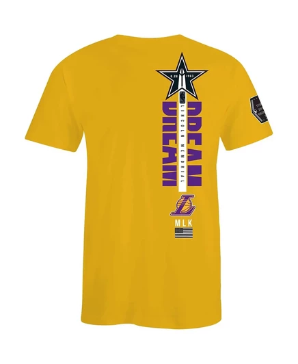 Мужская и женская золотая футболка Los Angeles Lakers из коллекции FISLL x Black History Collection gold