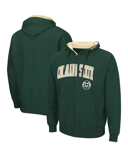 Мужская толстовка Colosseum Green Colorado State Rams с логотипом 3.0 на молнии green