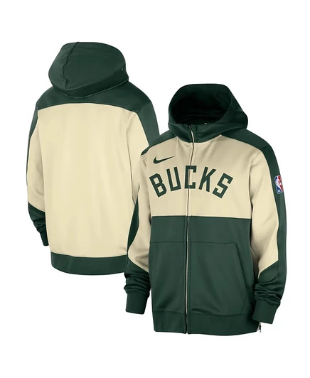 Мужская толстовка Nike Milwaukee Bucks на молнии, зеленая