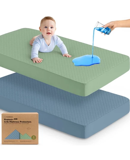 Детский непромокаемый наматрасник keababies protect+ 2 шт., синий