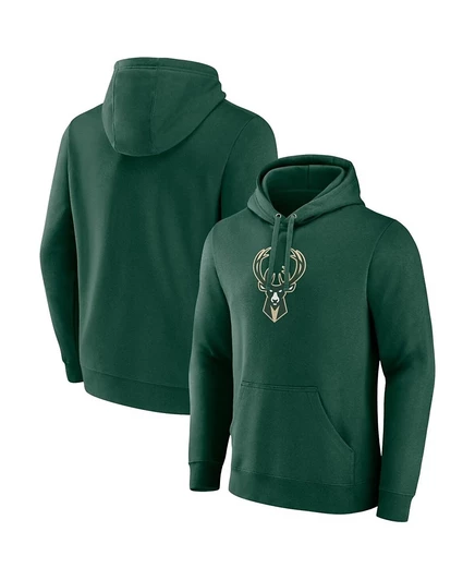 Мужская худи Fanatics Milwaukee Bucks с логотипом, темно-зеленая