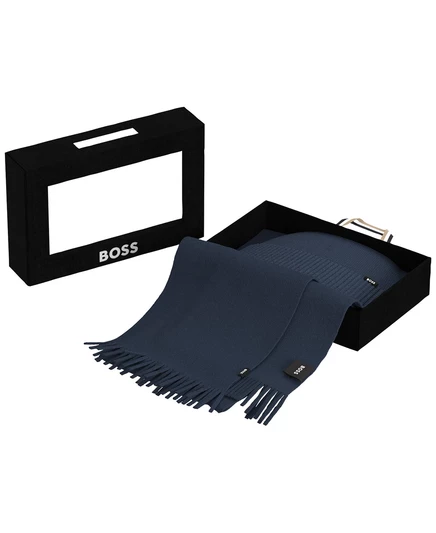 Шапочка и шарф в рубчик Hugo Boss комплект  navy