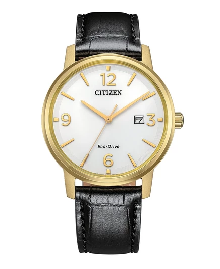 Мужские часы Citizen Classic с кожаным ремешком, черные