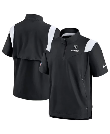 Мужская толстовка Nike Coach Las Vegas Raiders с короткой молнией, черная