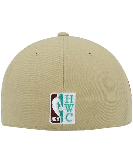 Мужская приталенная шляпа Mitchell & Ness цвета хаки New Jersey Nets, посвященная 35-летию классической шляпы из твердых пород дерева Malibu Sunrise khaki