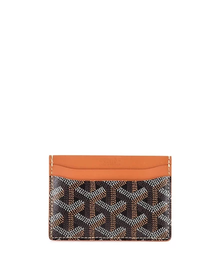Подержанный держатель для карт Goyard Saint Sulpice, холст с коричневым покрытием
