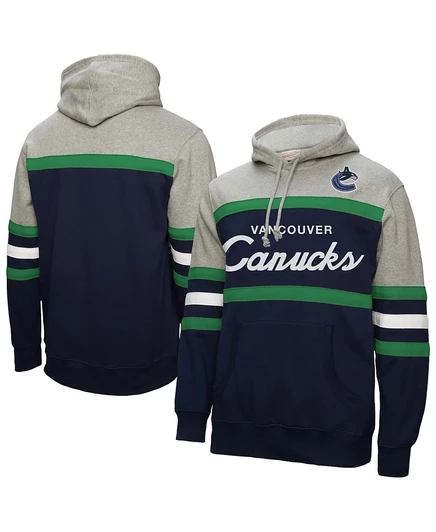 Мужское худи Mitchell & Ness Head Coach Vancouver Canucks, сине-серое