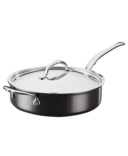 Сотейник Hestan NanoBond Titanium из нержавеющей стали объемом 3,5 литра с крышкой и вспомогательной ручкой серого цвета