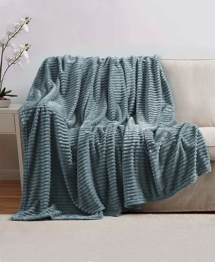 Плед Nestl Cut Plush, 127×152 см, серо-синий