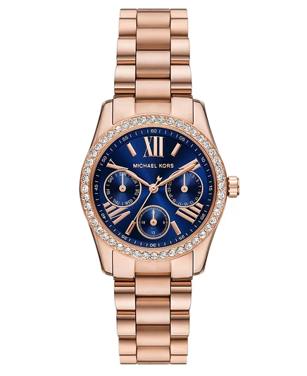 Многофункциональные женские часы Michael Kors Lexington Lux из нержавеющей стали цвета розового золота, 34 мм, розового цвета