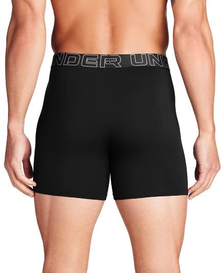 Мужские боксерские трусы Under Armour Performance Solid 6 дюймов - 3 штуки black w/stream