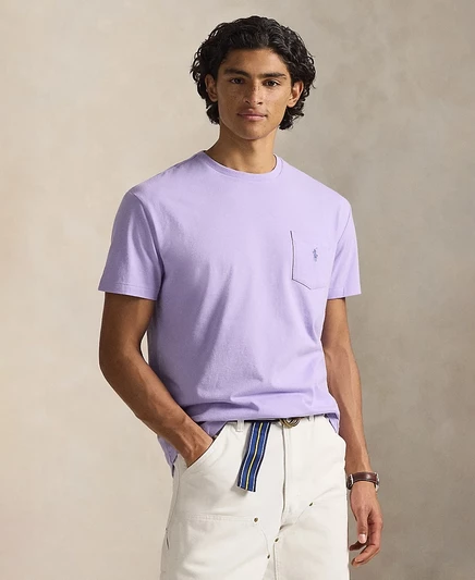  Мужская футболка классического кроя с круглым вырезом и карманами Polo Ralph Lauren purple