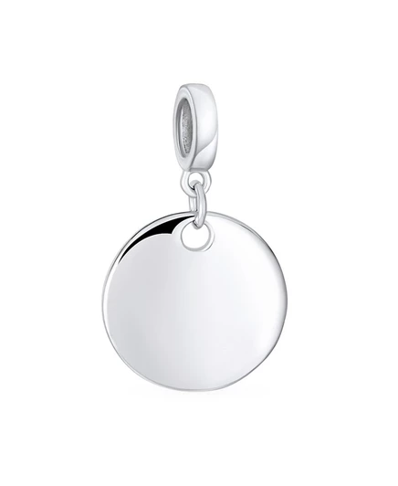 Шарм bling jewelry круглый с инициалом, серебро 925
