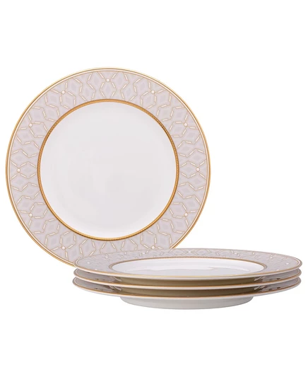 Набор из 4 салатных тарелок Noritake Noble Pearl, с золотой отделкой