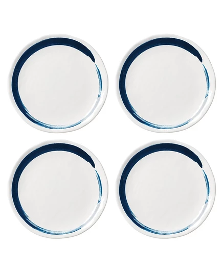 Набор из 4-х меламиновых обеденных тарелок Lenox Blue Bay white