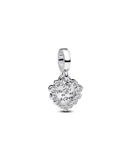 Шарм Pandora Sparkling Heart Double Dangle серебро 925