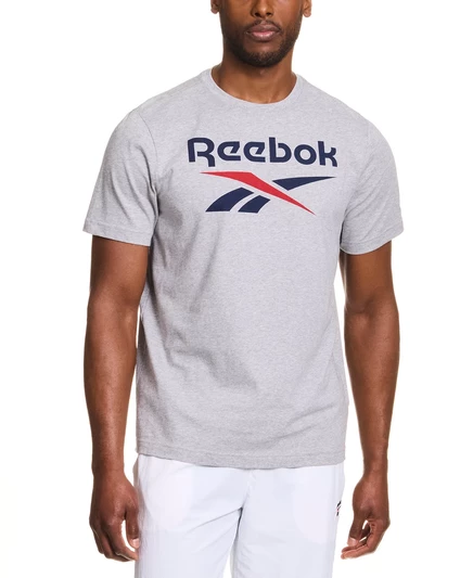Мужская классическая футболка с логотипом gray/navy/red