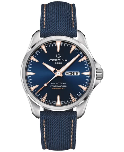 Мужские часы Certina DS Action Powermatic 80, 41 мм, синие