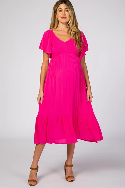 Женское платье для беременных Pinkblush Smocked, фуксия
