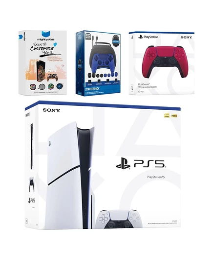 Игровая консоль Sony PS5 Slim с доп. контроллером, красная