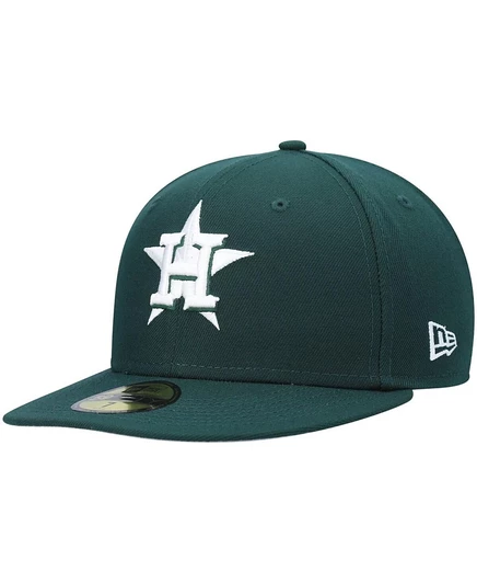 Мужская кепка New Era 59FIFTY Houston Astros, зеленая с белым логотипом