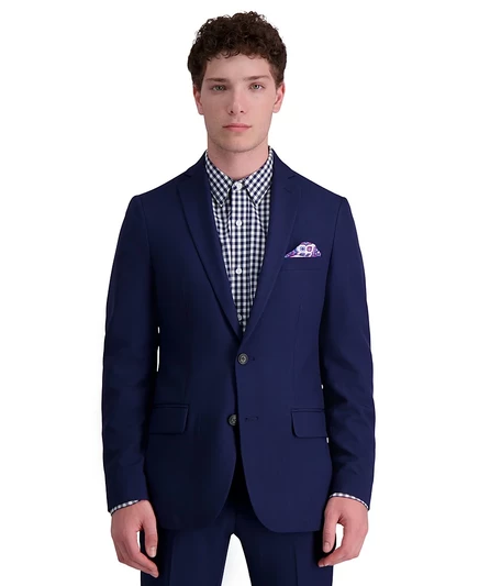 Мужской пиджак Haggar Smart Wash, облегающий, синий