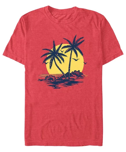  Мужская красная футболка Additude Palms с короткими рукавами Fifth Sun red heather