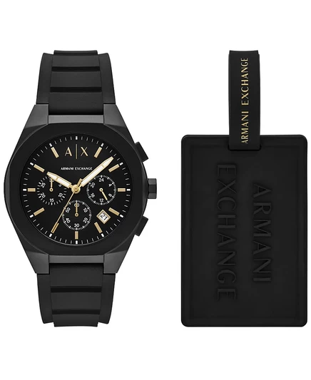 Мужские кварцевые часы с хронографом A|X Armani Exchange, черные силиконовые часы, 42 мм
