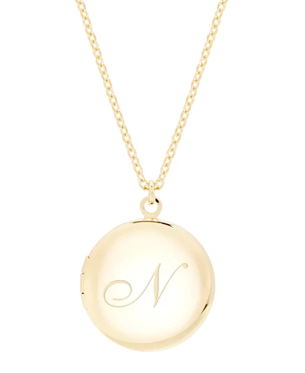 длинное ожерелье-медальон brook & york с позолотой 14 Карат Isla Initial Long Locket gold n
