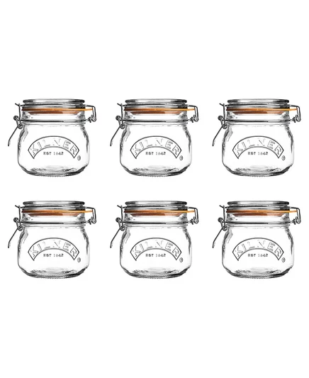 Стеклянные банки Kilner с зажимом, 6 шт., 500 мл