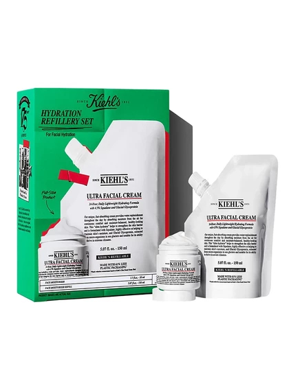 Kiehl's с 1851 года, 2 шт. Увлажняющий многоразовый Ультра-крем для лица и набор для заправки без цвета