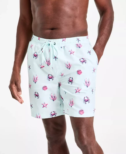  Мужские плавки Happy Crab с завязками 7 дюймов, эксклюзивно в Macy's aqua whisp