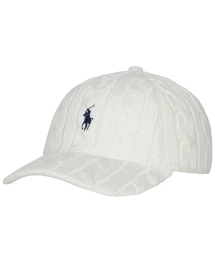Мужская классическая хлопчатобумажная бейсболка Polo Ralph Lauren Cable белого цвета