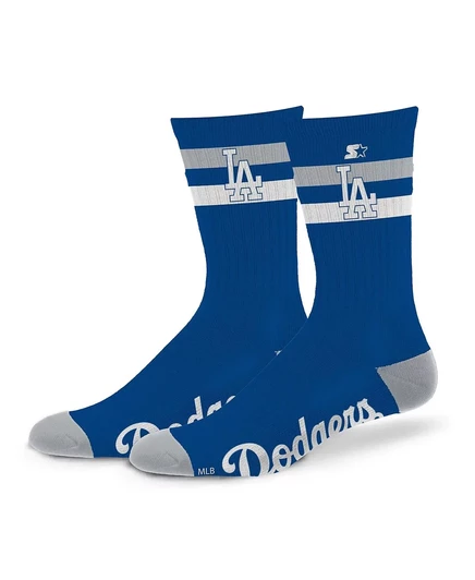 Стартовые мужские и женские носки Los Angeles Dodgers командного цвета в две полосы blue