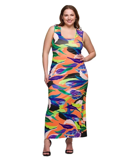Платье макси 24seven Comfort Apparel, оранжевое