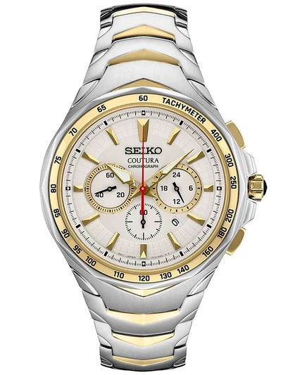 Мужские часы Seiko Coutura хронограф 46 мм, белые