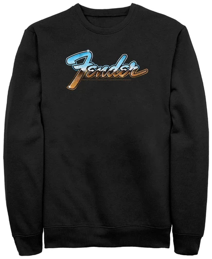 Мужская толстовка-пуловер из флиса Fender Chrome Crew с капюшоном из флиса black