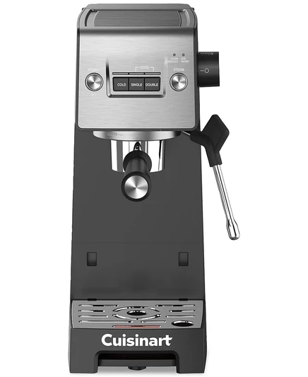 Кофемашина эспрессо Cuisinart EM-160 узкая, черно-стальная