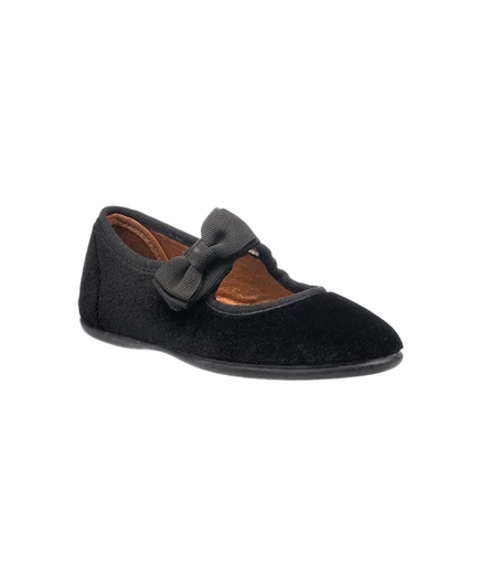Туфли для девочек Elephantito Velvet Bow Mary Jane, черные