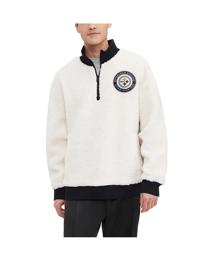 Мужская толстовка Tommy Hilfiger Jordan Sherpa Pittsburgh Steelers, кремовая