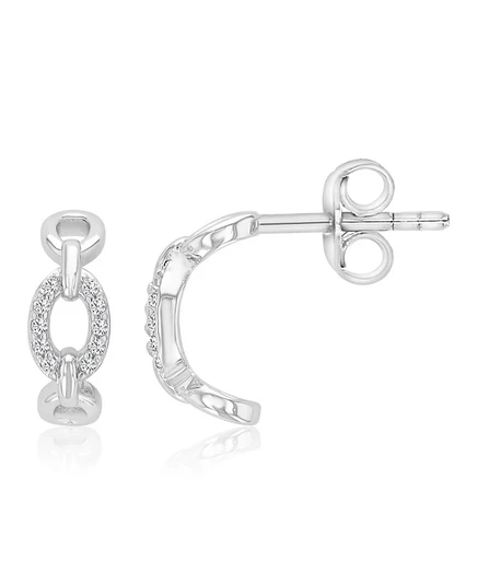 Серьги-кольца Macy's J-образные, серебристые