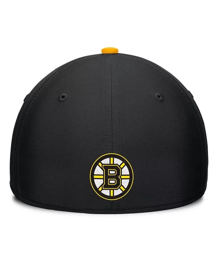 Мужская черно-золотая бейсболка Fanatics Boston Bruins Authentic Pro Rink Team Code Flex black, gold