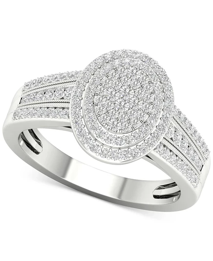 Кольцо Macy's Diamond Oval 0,5 ct, стерлинговое серебро
