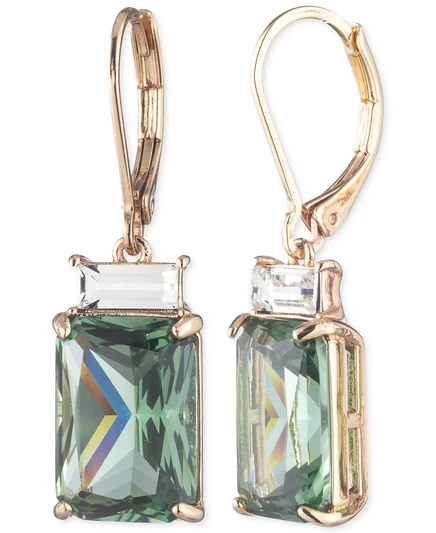 Женские серьги Lauren Ralph Lauren Stone Drop позолота, зеленые