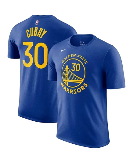 Мужская футболка с именем и номером Nike Stephen Curry Royal Golden State Warriors Icon 2022/23
