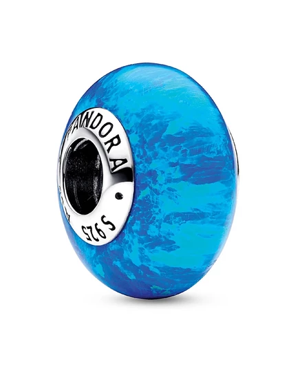Шарм Pandora Opalescent Ocean Deep Blue из серебра, синий